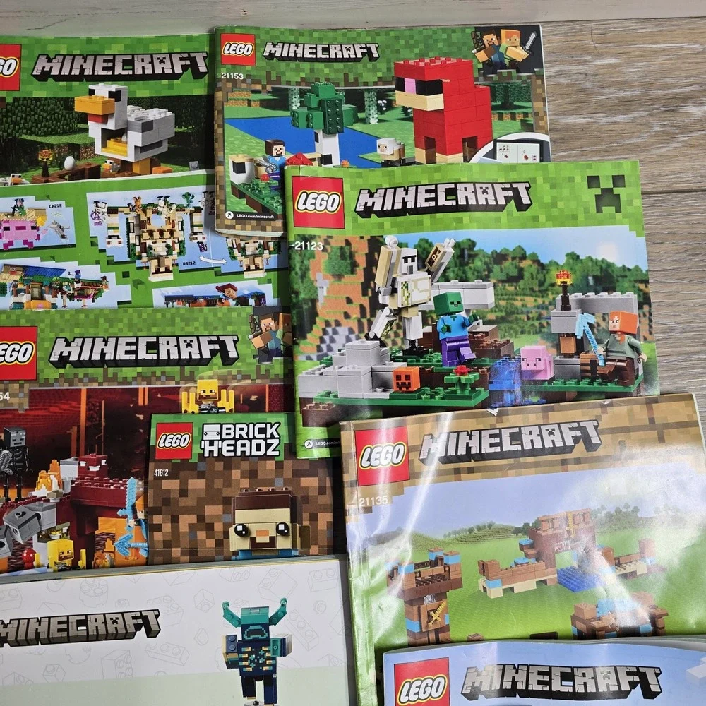 Lego Minecraft Manuals Bundle 10+ Manuals